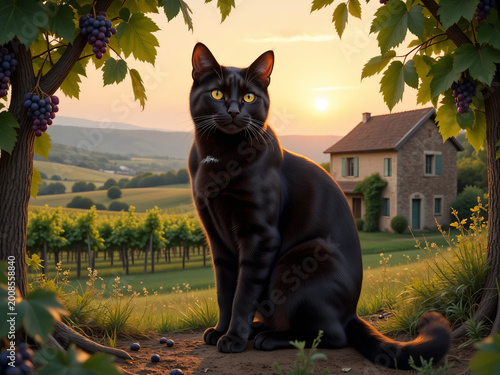 black cat in the garden