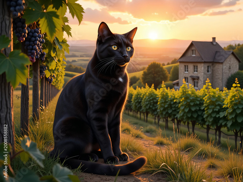 black cat in the garden
