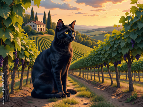 black cat in the garden