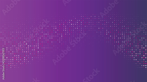 Vibrant purple background with scattered white and pink dots pattern