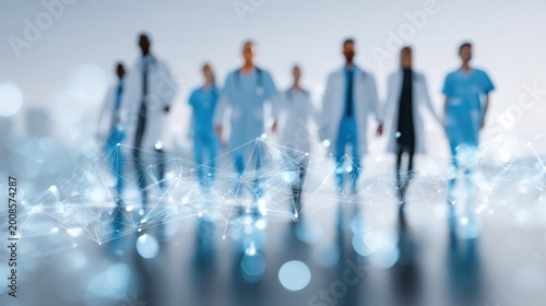 Medical team in motion blurred image