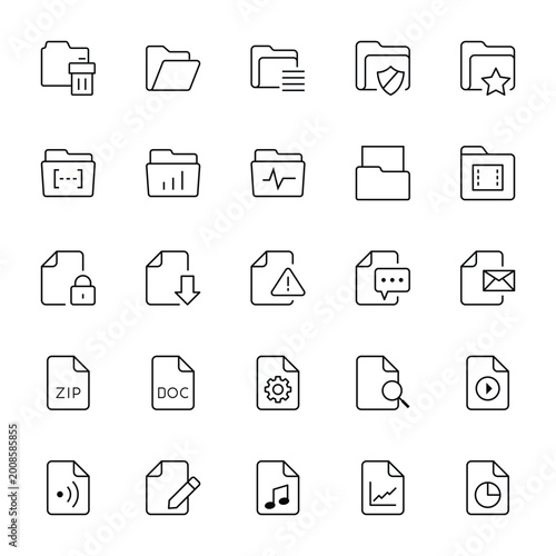 Outline icons for file & folder