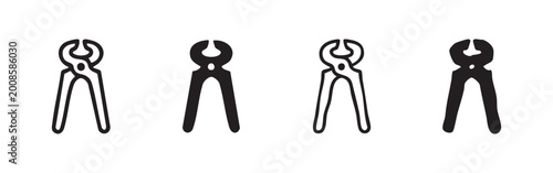 Tableau sur toile Set of pliers or pincer hand tool icons