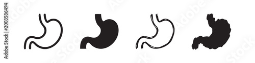 Fotografie Human stomach anatomy icons set for gastroenterology and digestive health