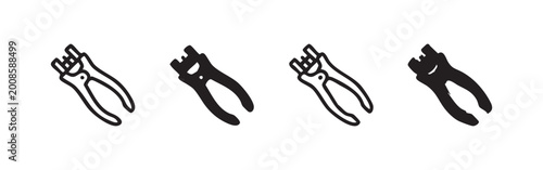 Quadro su tela Manual Hole Punch Pliers and Eyelet Tool Icon Set