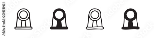 Foto Sewing Thimble Icons Set for Tailoring and Craft Hobby