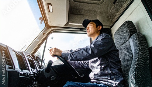 トラックを運転しているドライバー