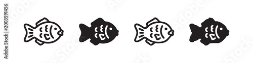 Photography Small Fish Aquarium Pet Icon Set