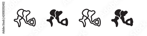 Obraz na płótnie Human Middle Ear Bones Ossicles Icon Set