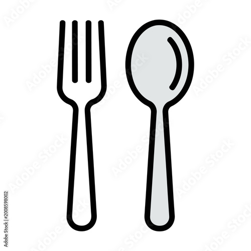 Vector of a fork and spoon