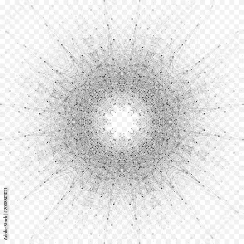 Handmade vibrant circle frame with gradient lines. Data flow. Abstract mesh lines art idea for poster, brochure, cover, music, sound, header, web banner, presentation. Vector Illustration.