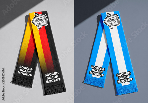 Scarf mockup isolated with soft shadow