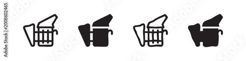 Fotografie Bee smoker icons set, minimalist line art and solid fill