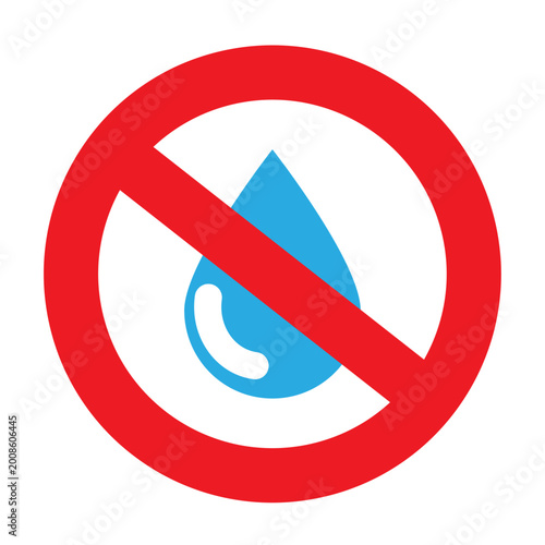 Free Download No water waste icon with prohibited droplet conservation sign - GFXLoad
