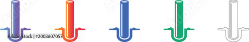 Cylindrical Shaft or Pile Foundation Vector Set