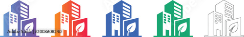 Green Energy Building Icons