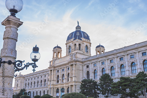 Kunsthistorisches Museum facade against blue sky in Maria-Theresien-Platz Vienna