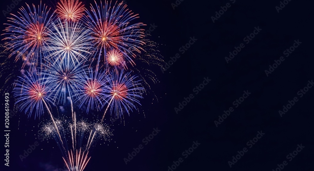 Fototapeta premium Spectacular independence day fireworks display a celebration of freedom and patriotism