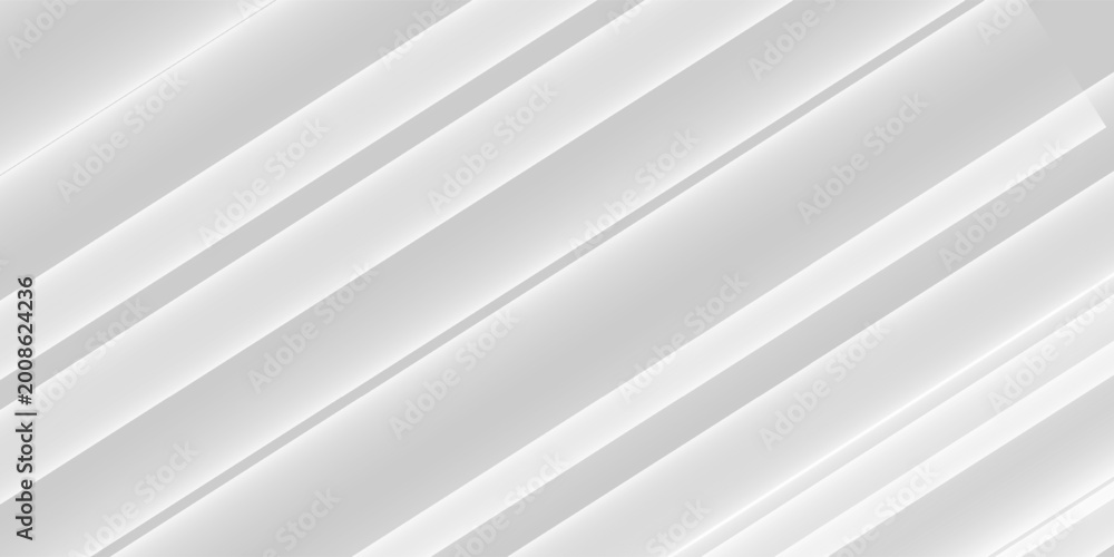 Fototapeta premium Minimal White And Gray Diagonal Striped Abstract Background With Soft Shadowed Texture For Design