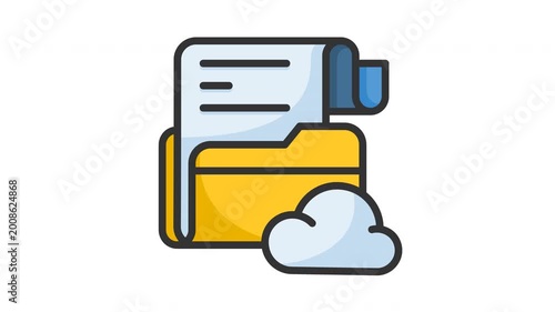 Animated cloud data icon