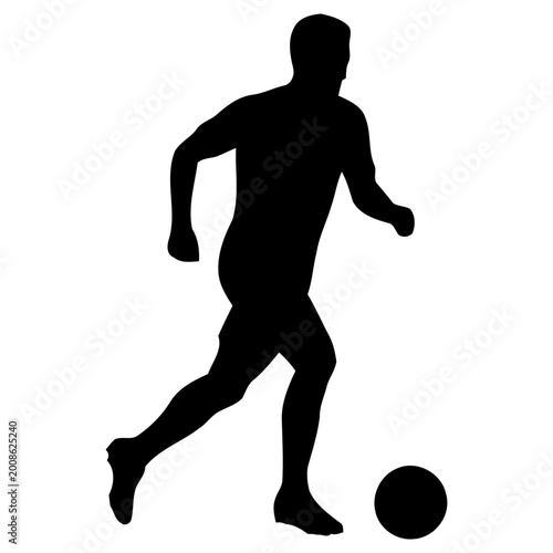 Φωτογραφία Professional soccer player silhouette vector illustration showing a talented ath