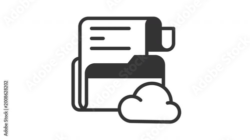 Animated cloud data icon
