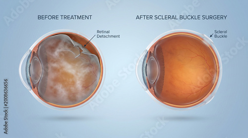 Retinal Detachment Repair with Scleral Buckle Comparison