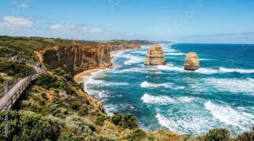 Foto Spectacular Twelve Apostles coastline in Australia, dramatic travel and nature c