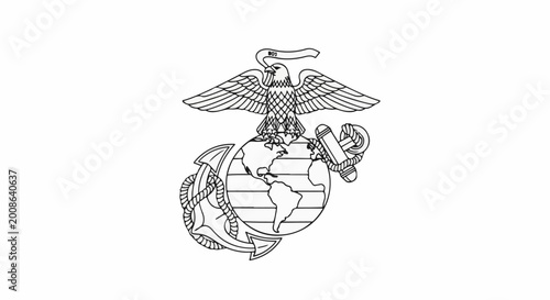 Eagle on globe with anchor