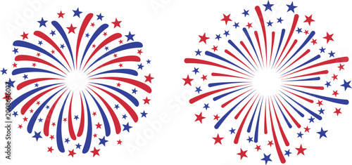 Spectacular independence day fireworks display red white and blue celebration