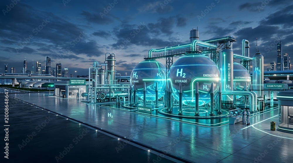 Fototapeta premium Hydrogen energy concept futuristic 