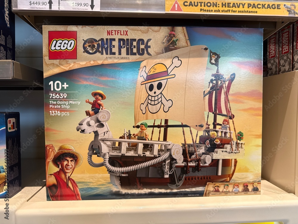Obraz premium April 2026, Singapore: LEGO One Piece The Going Merry Pirate Ship building set