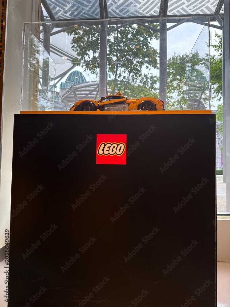 Naklejka premium April 2026, Singapore: LEGO car display
