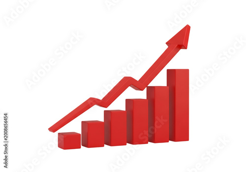Free Download Red upward arrow showing growth and progress isolated on transparent background - GFXLoad