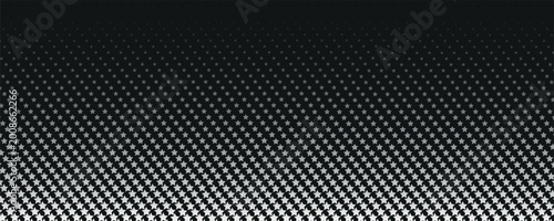 Black and White Star Gradient Halftone Texture Seamless in one direction