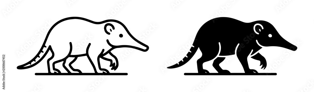 Obraz premium Armadillo silhouette set on white background