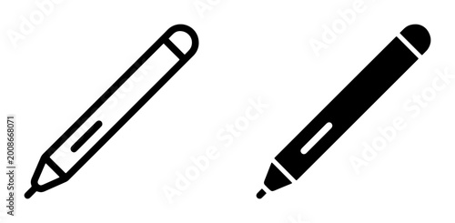 Foto vector set of two pens with different styles and orientations