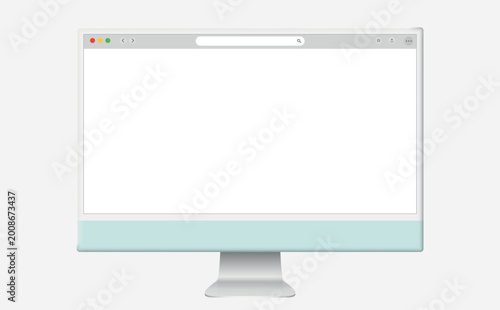 Blank lcd wide computer monitor.Display with web browser