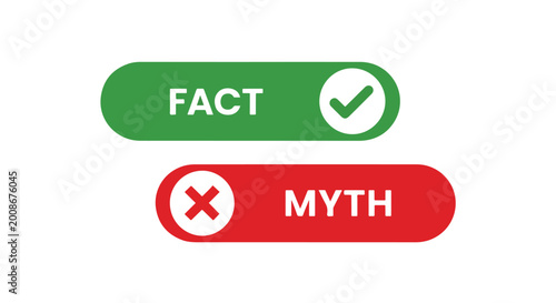 fact vs myth comparison badge set - Glyph solid icon - Editable modern style icon - Clipart, sticker - icon set - Clipart