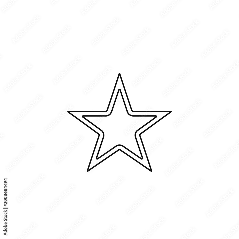Fototapeta premium Simple Outline Star Shape Graphic Design Element.