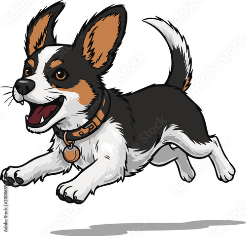 Cute Dog Illustration, Adorable Puppy Character Minimal Modern Vector Design