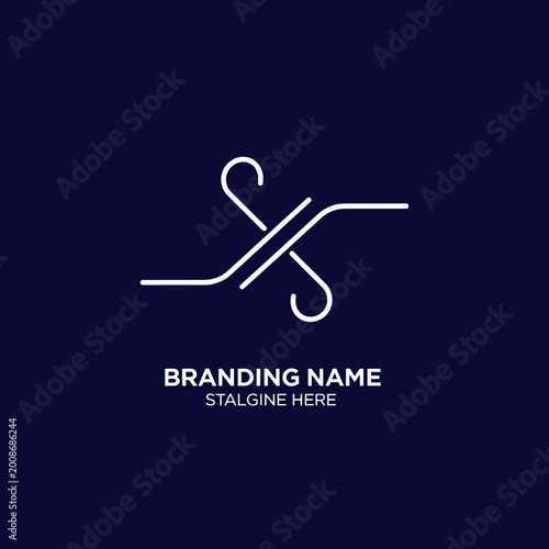 Minimalist Abstract Logo Design with Intersecting Lines.