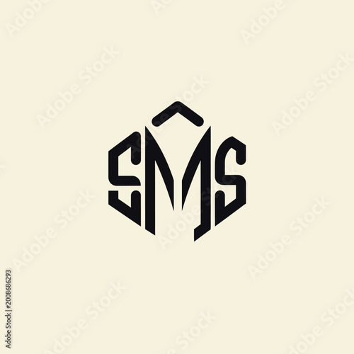 Modern Hexagonal Logo Design with SMS Initials.
