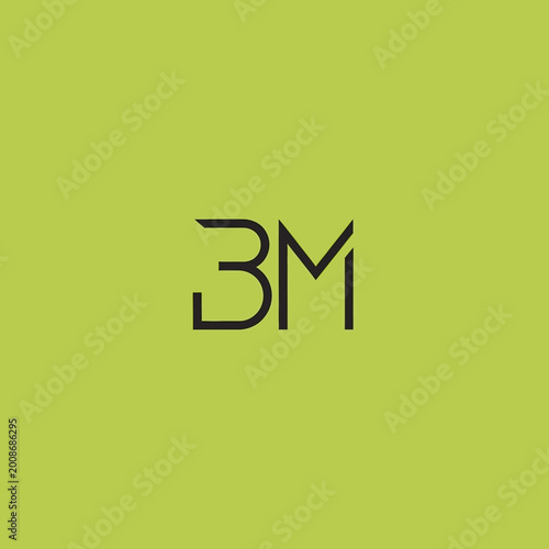 Minimalist BM Monogram Logo Design.