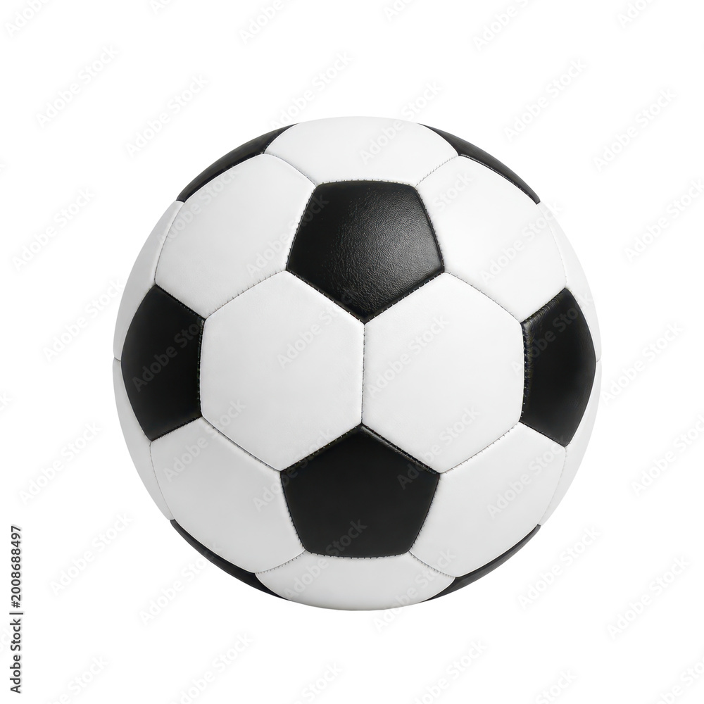 Fototapeta premium a black and white soccer ball or football isolated on white or transparent png
