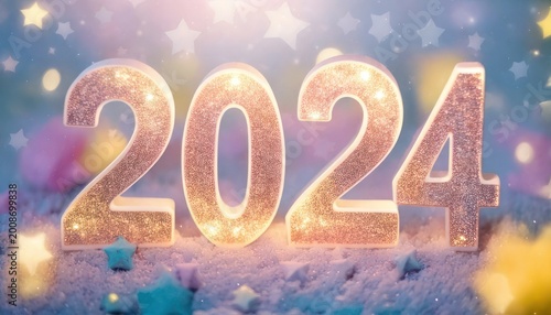 Sparkling 2024 New Year Celebration - A Festive and Bright Beginning.