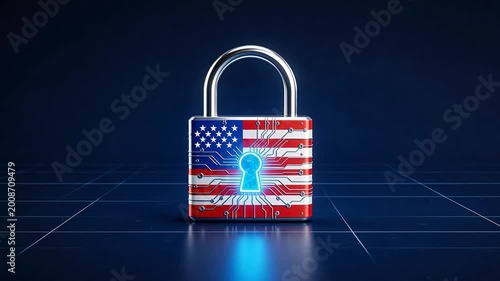 Padlock with American flag design
