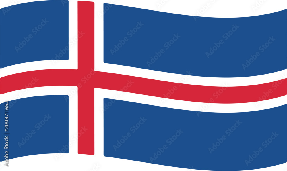 Obraz premium Waving flag of iceland