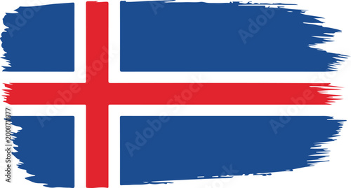 Canvastavla Brush stroke flag of iceland