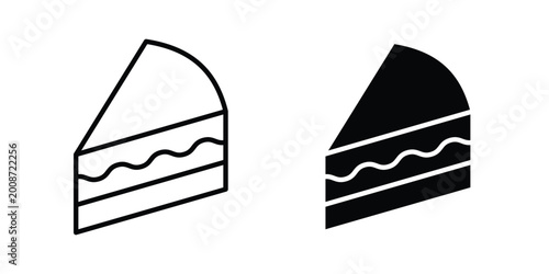 Foto Cake-slice icon editable stroke. Linear and flat icons